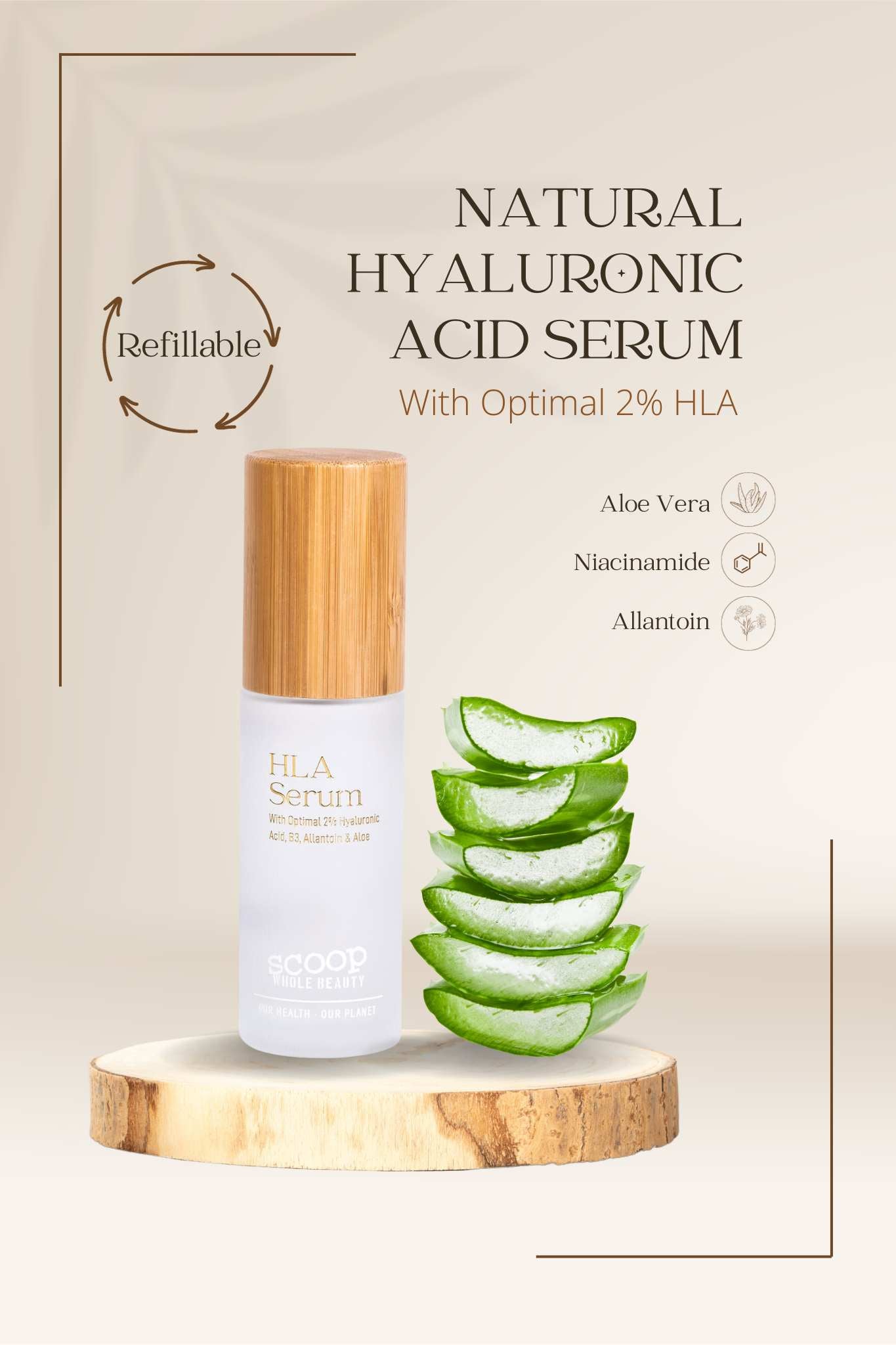 Natural Hyaluronic Acid Serum 2% + B3 Offer - Scoop Whole Beauty - hyaluronic acid serum