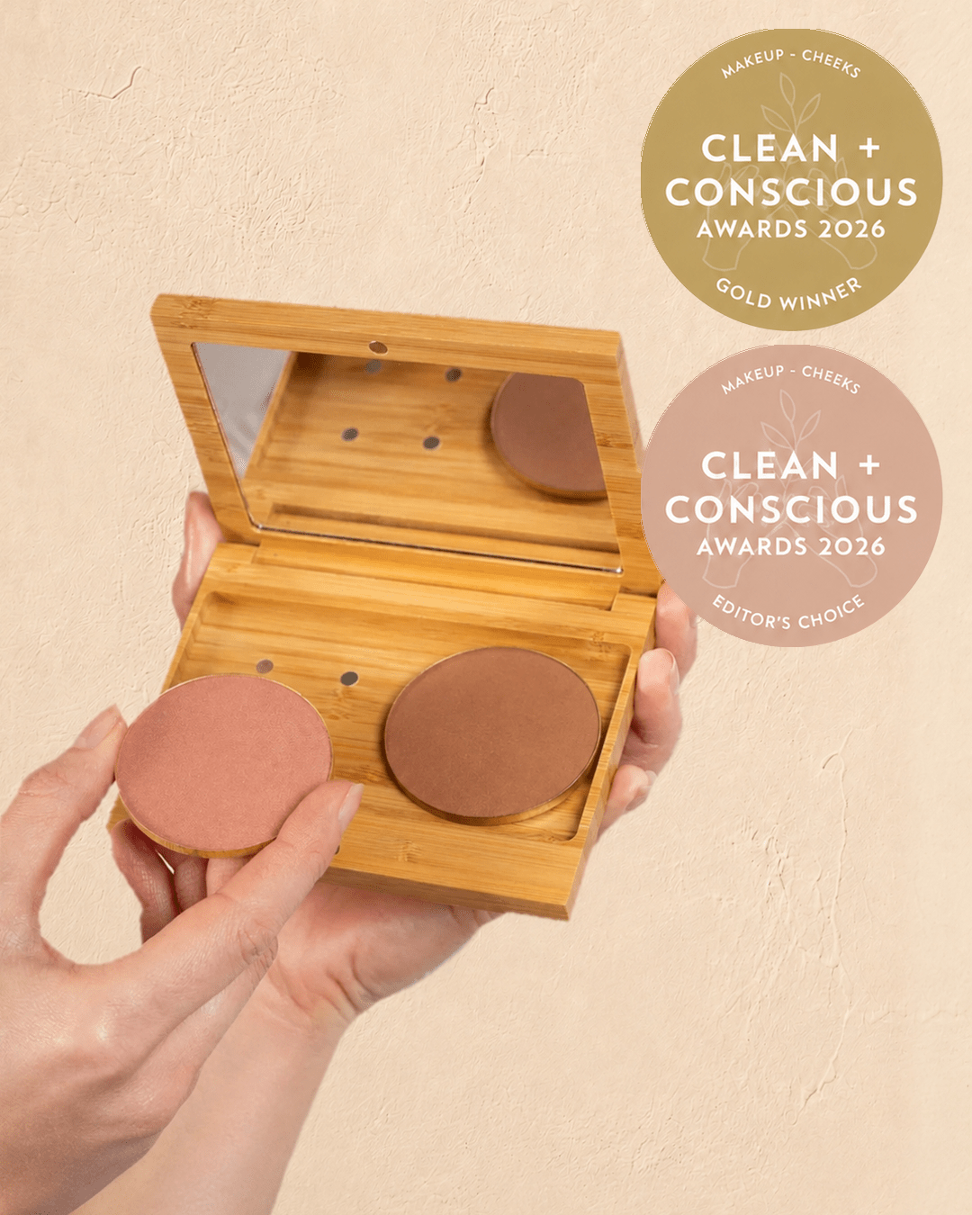 Pressed Mineral Blush & Bronzer Duo in Bamboo Multi Palette - Scoop Whole Beauty - palette