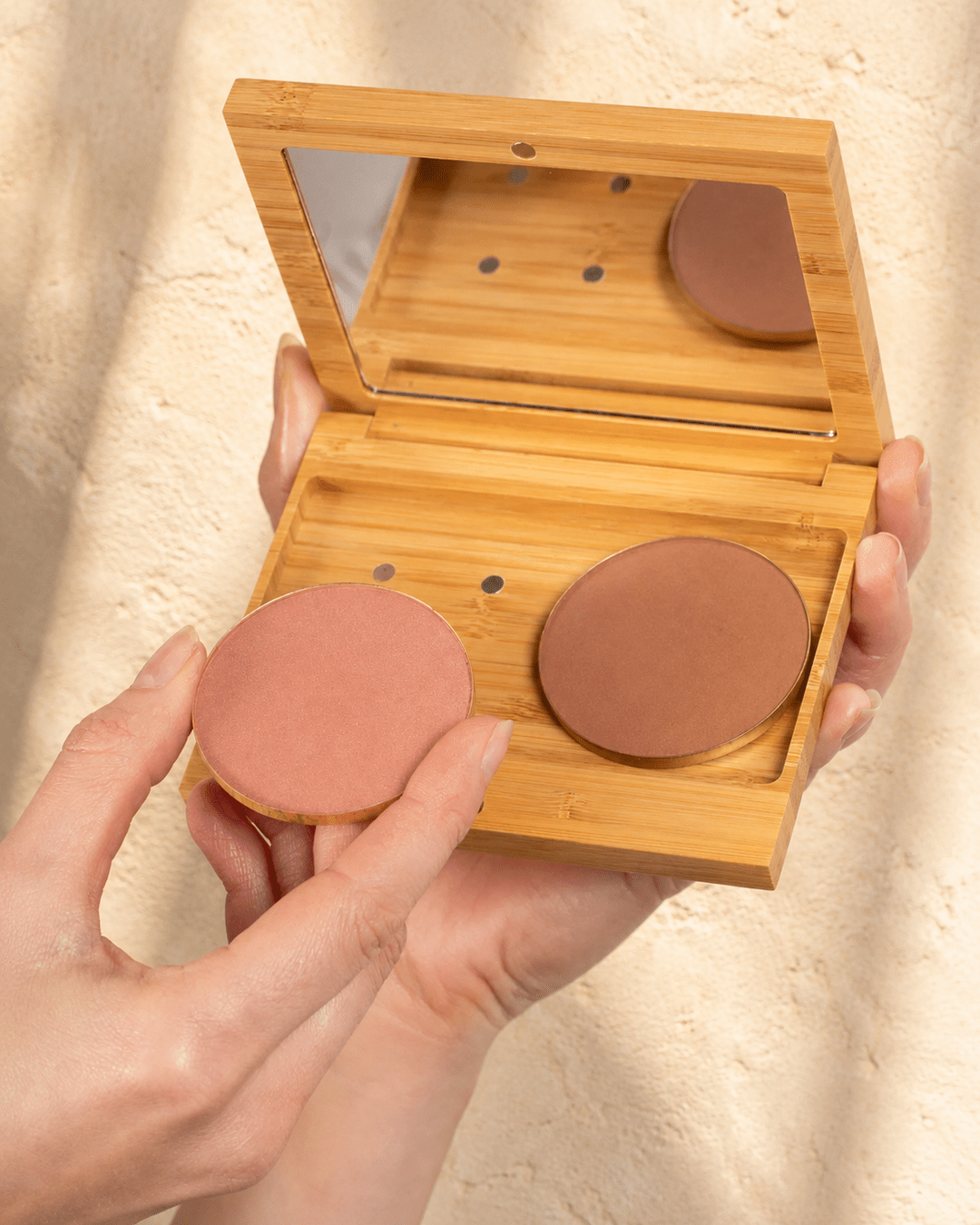 Pressed Mineral Blush & Bronzer Duo in Bamboo Multi Palette - Scoop Whole Beauty - palette