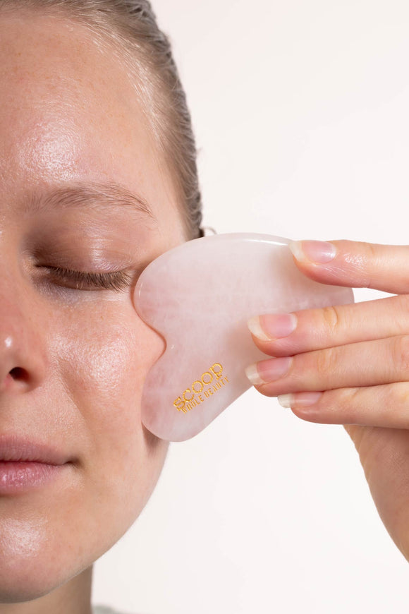 100% Rose Quartz Face Sculpting Gua Sha - Scoop Whole Beauty - Gua Sha