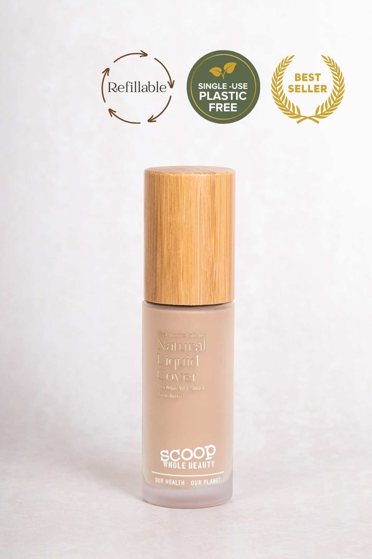 Hyaluronic - Infused Natural Liquid Cover - Scoop Whole Beauty - Foundation