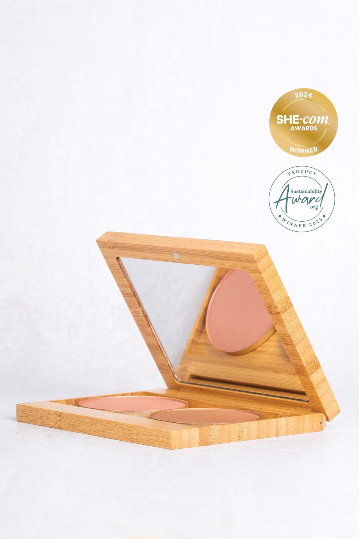 Pressed Mineral Blush &amp; Bronzer Duo in Bamboo Multi Palette - Scoop Whole Beauty - palette