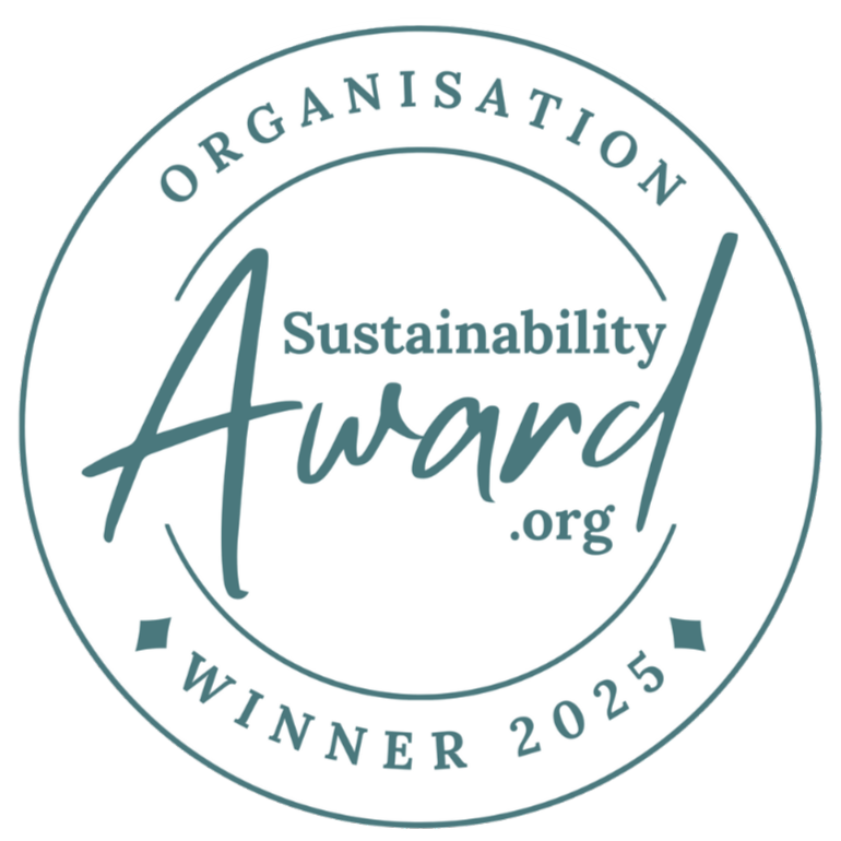Organisation Sustainability Award logo for 2025 winner on a white background