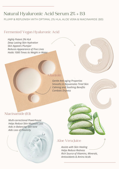 Natural Hyaluronic Acid Serum 2% + B3 Offer - Scoop Whole Beauty - hyaluronic acid serum