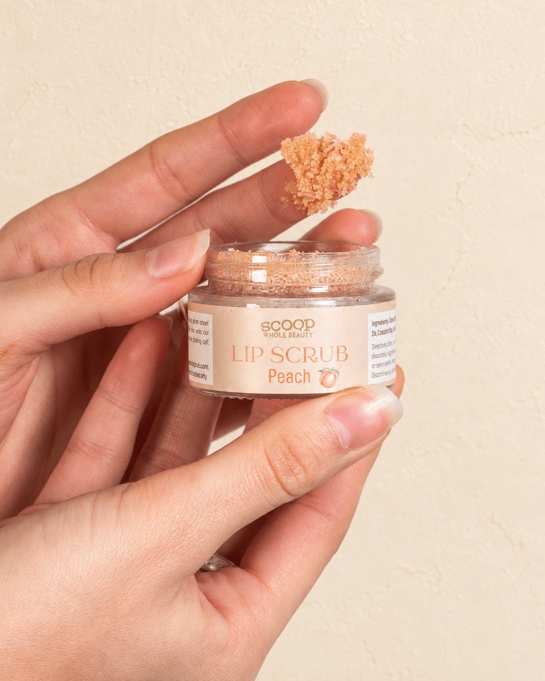 Natural Exfoliating Peach Lip Scrub - Scoop Whole Beauty - lip exfoliant