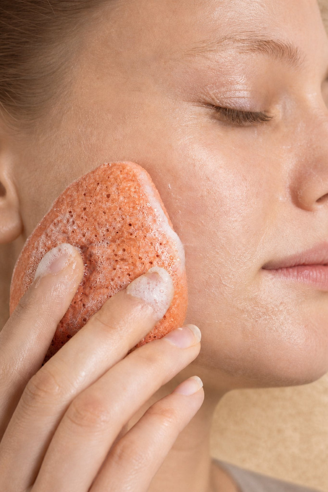 100% Pure Konjac &amp; Pink Clay Compostable Face Sponge - Scoop Whole Beauty - sponge