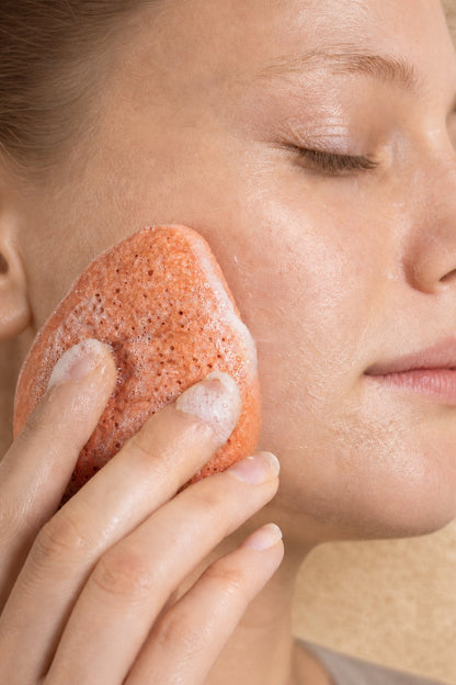 100% Pure Konjac &amp; Pink Clay Compostable Face Sponge - Scoop Whole Beauty - sponge
