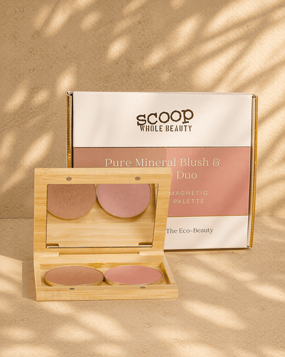 Pressed Mineral Blush &amp; Bronzer Duo in Bamboo Multi Palette - Scoop Whole Beauty - palette