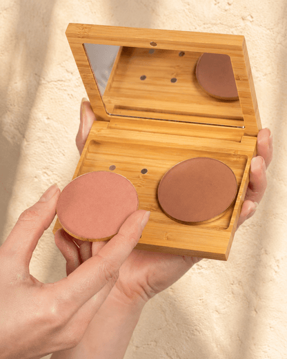 Pressed Mineral Blush &amp; Bronzer Duo in Bamboo Multi Palette - Scoop Whole Beauty - palette