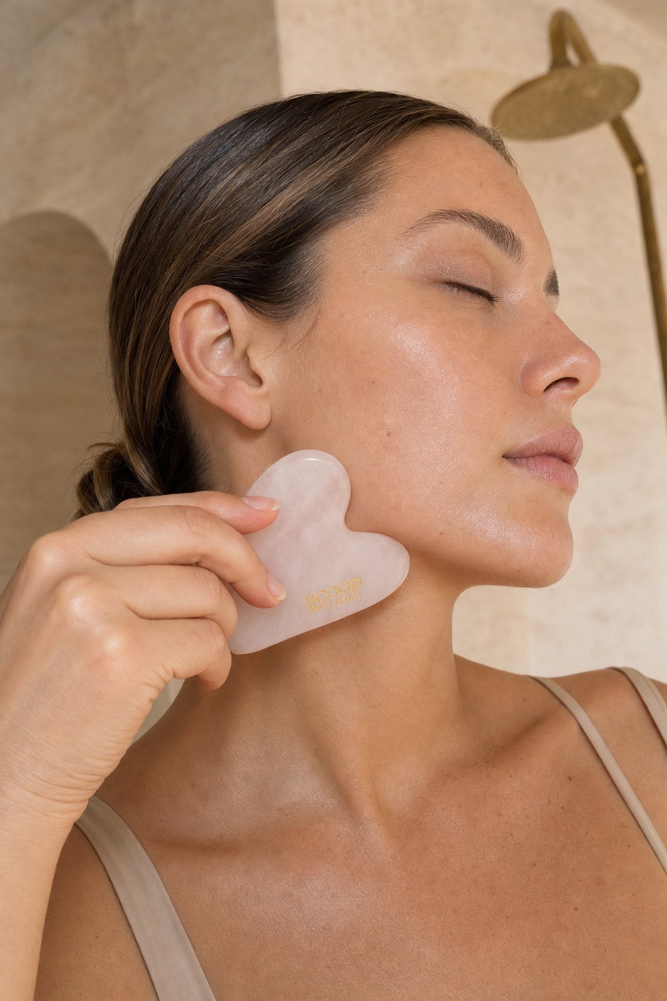 100% Rose Quartz Face Sculpting Gua Sha - Scoop Whole Beauty - Gua Sha