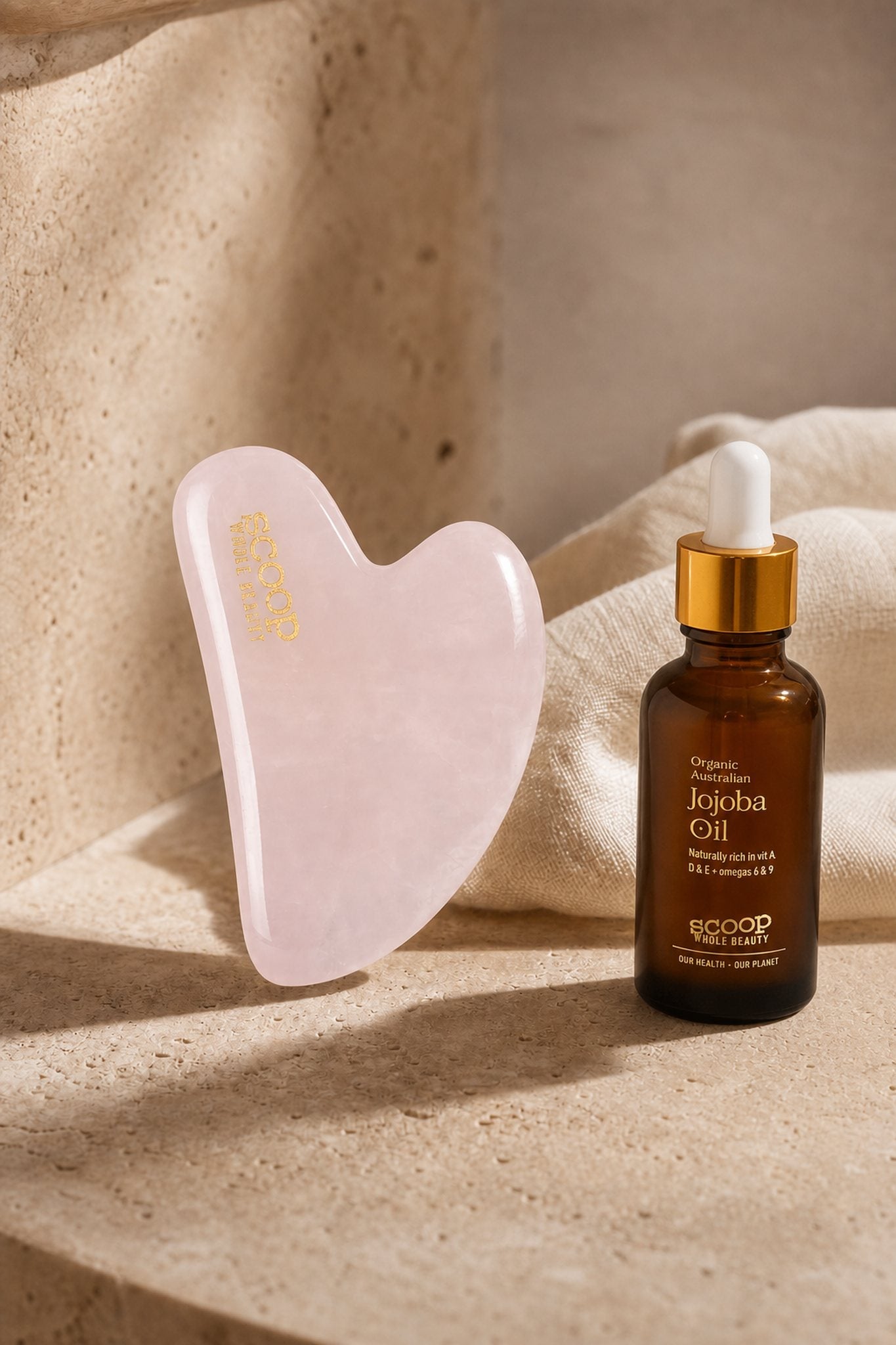 100% Rose Quartz Face Sculpting Gua Sha - Scoop Whole Beauty - Gua Sha