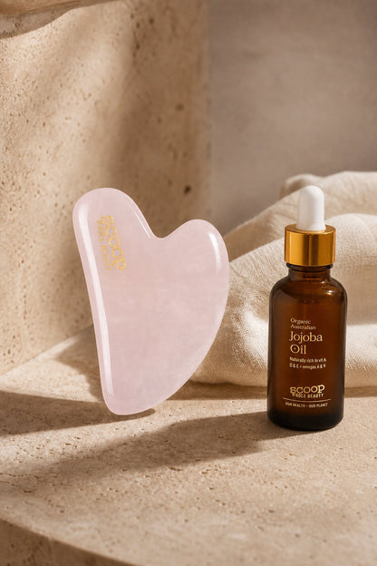 100% Rose Quartz Face Sculpting Gua Sha - Scoop Whole Beauty - Gua Sha