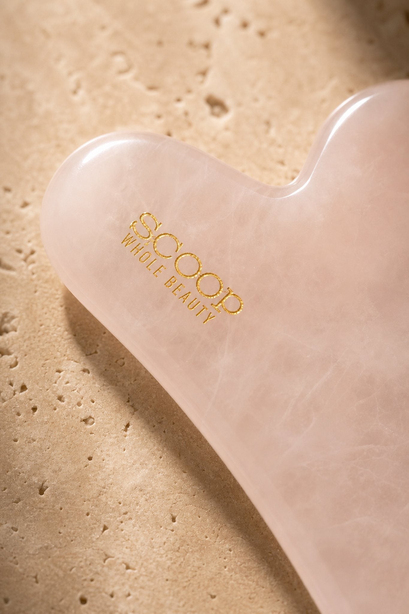 100% Rose Quartz Face Sculpting Gua Sha - Scoop Whole Beauty - Gua Sha