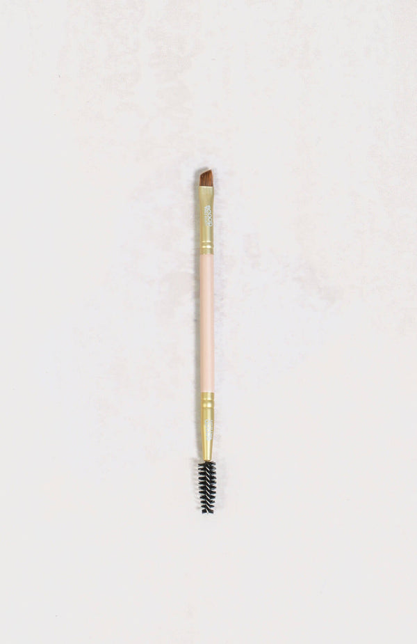 double edged brow brush - midnight back - espresso brown