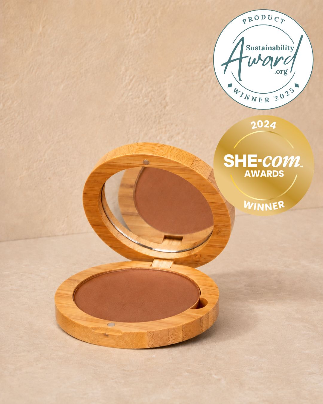 Pure Pressed Mineral Bronzer in Refillable Bamboo Compact - Scoop Whole Beauty - bronzer