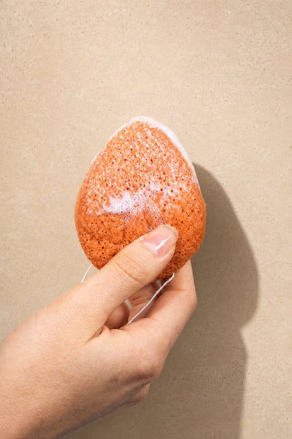 100% Pure Konjac &amp; Pink Clay Compostable Face Sponge - Scoop Whole Beauty - sponge